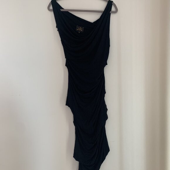Vivienne Westwood Anglomania Black Asymmetric Drape Dress - Picture 2 of 8